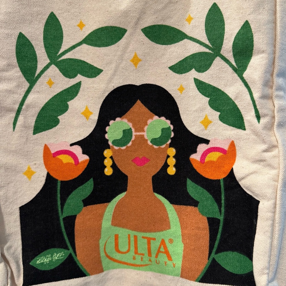 Ulta Beauty Cream Tote with Vibrant Design - Picture 2 of 9